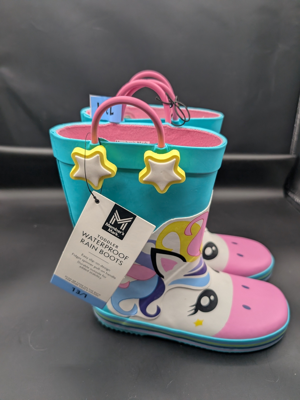 Member's Mark Toddler Unicorn Rain Boots - Pink & Teal